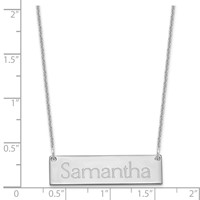 10K White Gold Small Name Bar Necklace view 2