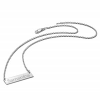 14K White Gold Small Name Bar Necklace view 4