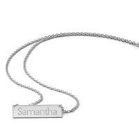 14K White Gold Small Name Bar Necklace view 5