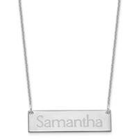 10K White Gold Small Name Bar Necklace view 1