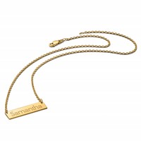 14K Yellow Gold Small Name Bar Necklace view 4
