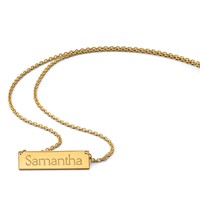 14K Yellow Gold Small Name Bar Necklace view 5