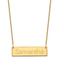 14K Yellow Gold Small Name Bar Necklace view 1