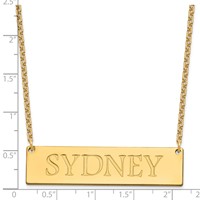 Sterling Silver Gold-plated Large Name Bar Necklace view 3