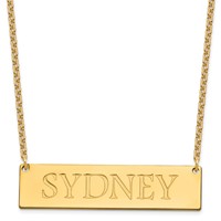 Sterling Silver Gold-plated Large Name Bar Necklace view 1