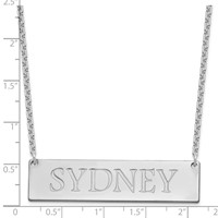 Sterling Silver Rhodium-plated Large Name Bar Necklace view 3