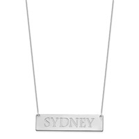 14K White Gold Large Name Bar Necklace view 2