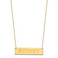 14K Yellow Gold Large Name Bar Necklace view 2