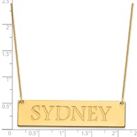 14K Yellow Gold Large Name Bar Necklace view 3
