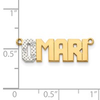 14K Yellow Gold Rhodium Diamond Name Plate view 2