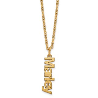 Sterling Silver/Gold-plated Polished 1 Name Charm Necklace