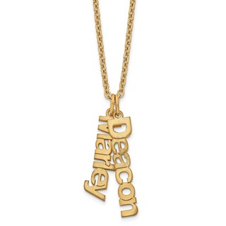 Sterling Silver/Gold-plated Polished 2 Name Charm Necklace