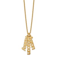 Sterling Silver Gold-plated Brushed 3 Name Charm Necklace view 2