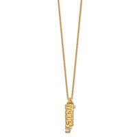 Sterling Silver Gold-plated Brushed 3 Name Charm Necklace view 4