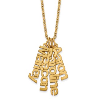 Sterling Silver/Gold-plated Polished 4 Name Charm Necklace