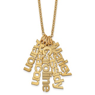 Sterling Silver/Gold-plated Polished 5 Name Charm Necklace