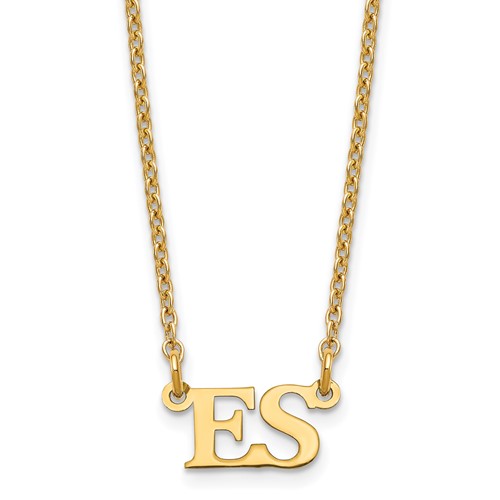 Sterling Silver Gold-plated Small Initials Necklace