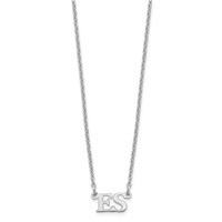 Sterling Silver Rhodium-plated Small Initials Necklace view 2