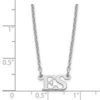 Sterling Silver Rhodium-plated Small Initials Necklace view 3