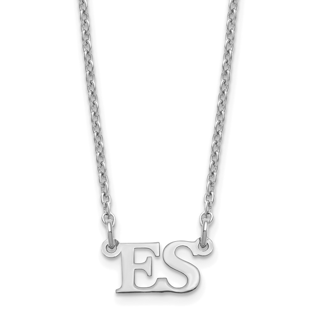 Sterling Silver Rhodium-plated Small Initials Necklace