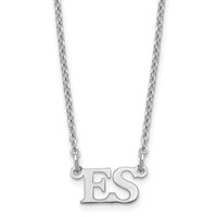 Sterling Silver Rhodium-plated Small Initials Necklace view 1