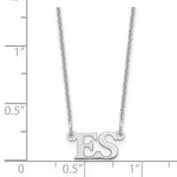 14K White Gold Small Initials Necklace view 3