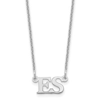 14K White Gold Small Initials Necklace view 1