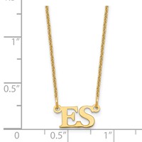 14K Yellow Gold Small Initials Necklace view 3