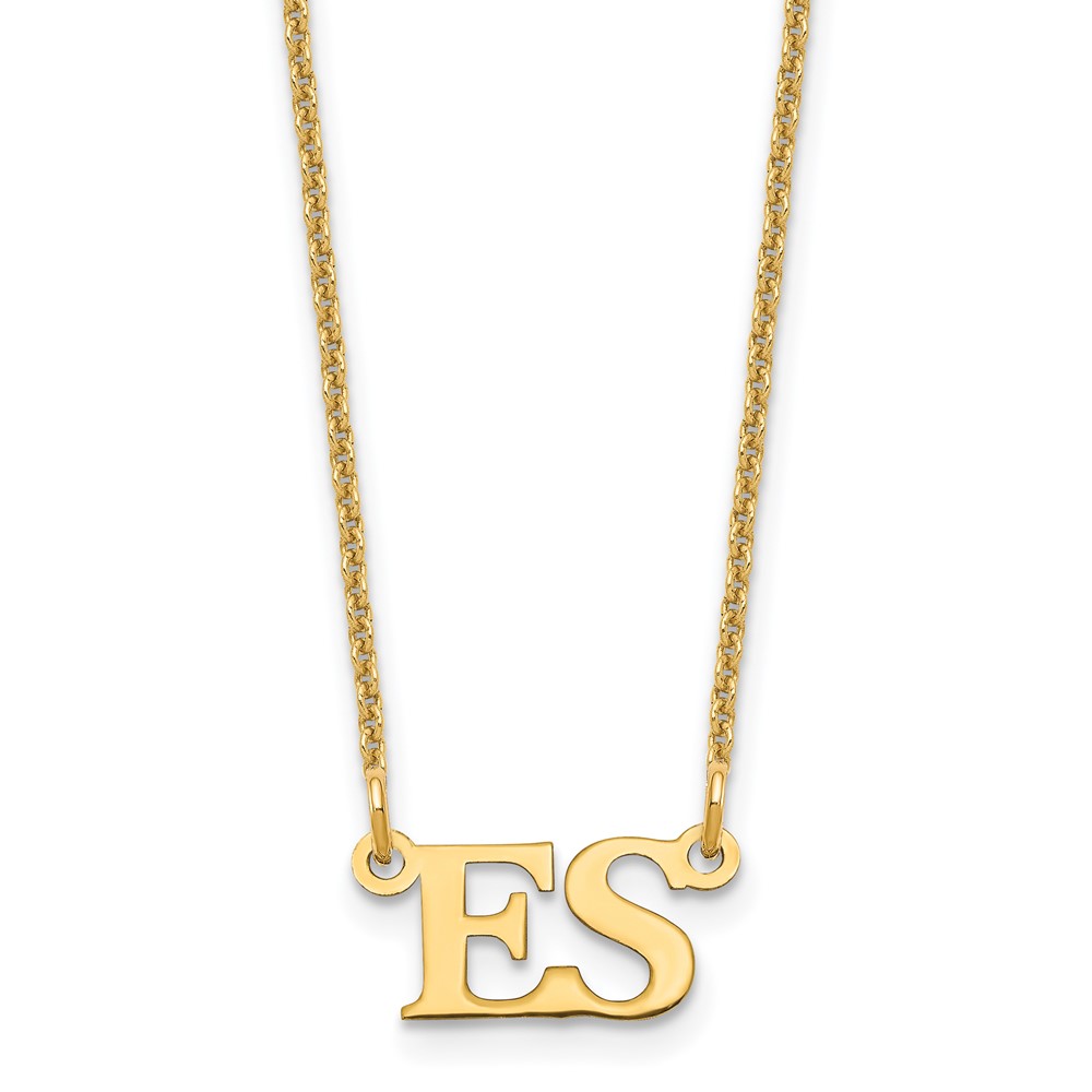 14K Yellow Gold Small Initials Necklace