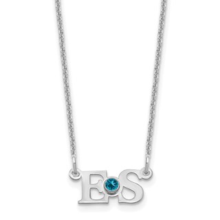 Initials With Birthstone Necklace