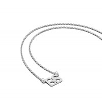 14K White Gold WG 2 Initials Necklace with 14K Rhodium-plated Bezel Birthstone view 4