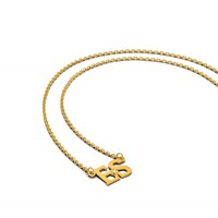 14K Yellow Gold YG 2 Initials Necklace with 14K Rhodium-plated Bezel Birthstone view 4