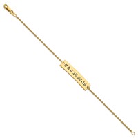 SS Gold-plated Brushed Epoxy Initials and Date Bar Bracelet view 2
