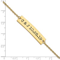 SS Gold-plated Brushed Epoxy Initials and Date Bar Bracelet view 3