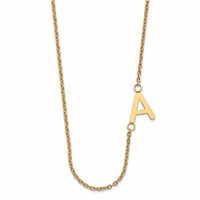 Sterling Silver Gold-plated Small Offset Initial Necklace view 2