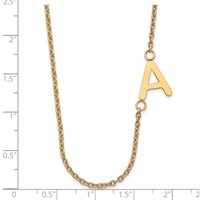 Sterling Silver Gold-plated Small Offset Initial Necklace view 3