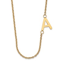 Sterling Silver Gold-plated Small Offset Initial Necklace view 1