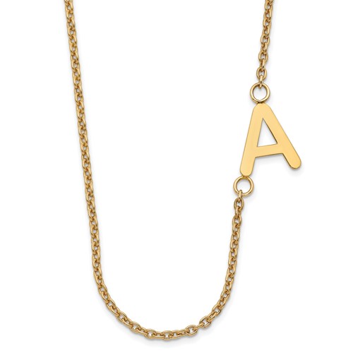 Sterling Silver Gold-plated Small Offset Initial Necklace