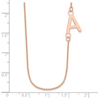 14K Rose Gold Small Offset Initial Necklace view 3