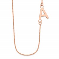 14K Rose Gold Small Offset Initial Necklace view 1