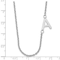 Sterling Silver Rhodium-plated Small Offset Initial Necklace view 3
