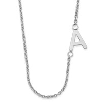 Sterling Silver Rhodium-plated Small Offset Initial Necklace view 1
