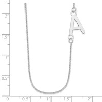 14K White Gold Small Offset Initial Necklace view 3