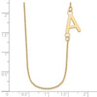14K Yellow Gold Small Offset Initial Necklace view 3