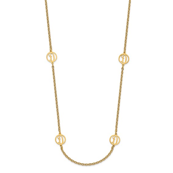 Brushed Initial Station Necklace