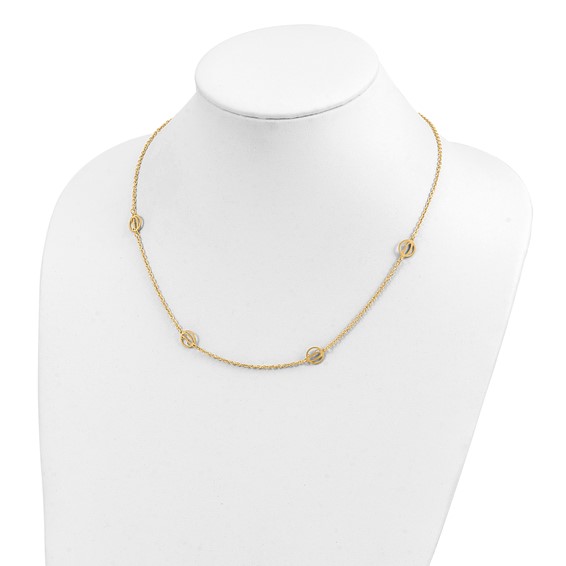 Brushed Initial Station Necklace