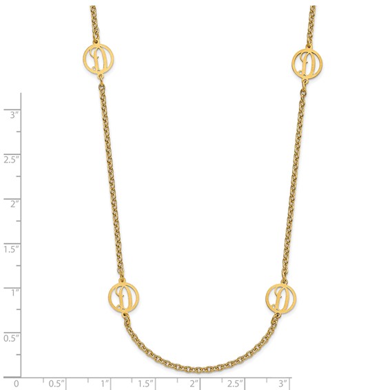 Brushed Initial Station Necklace