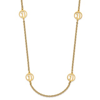 Brushed Initial Station Necklace