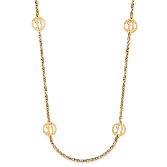 Brushed Initial Station Necklace