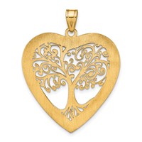 Sterling Silver Gold-plated Heart Family Tree Pendant view 4